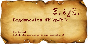 Bogdanovits Árpád névjegykártya
